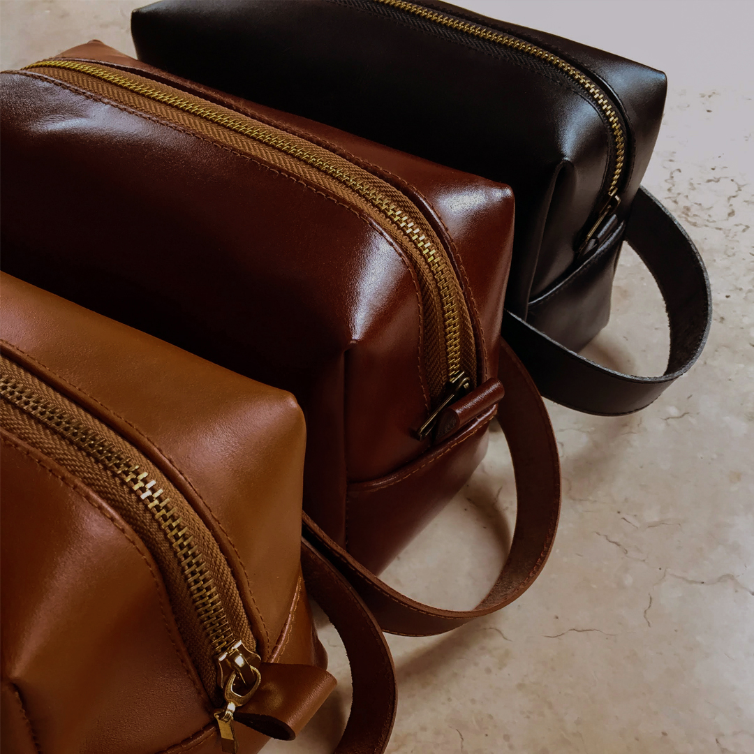 Neceser de cuero Negro para regalo